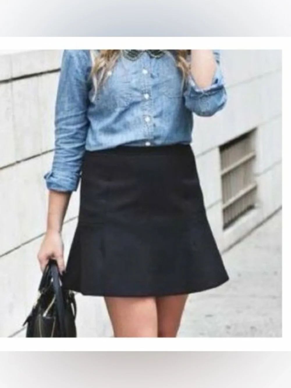 J. Crew - Like New - Black Fit & Flare A Line Mini Skirt - Size 4